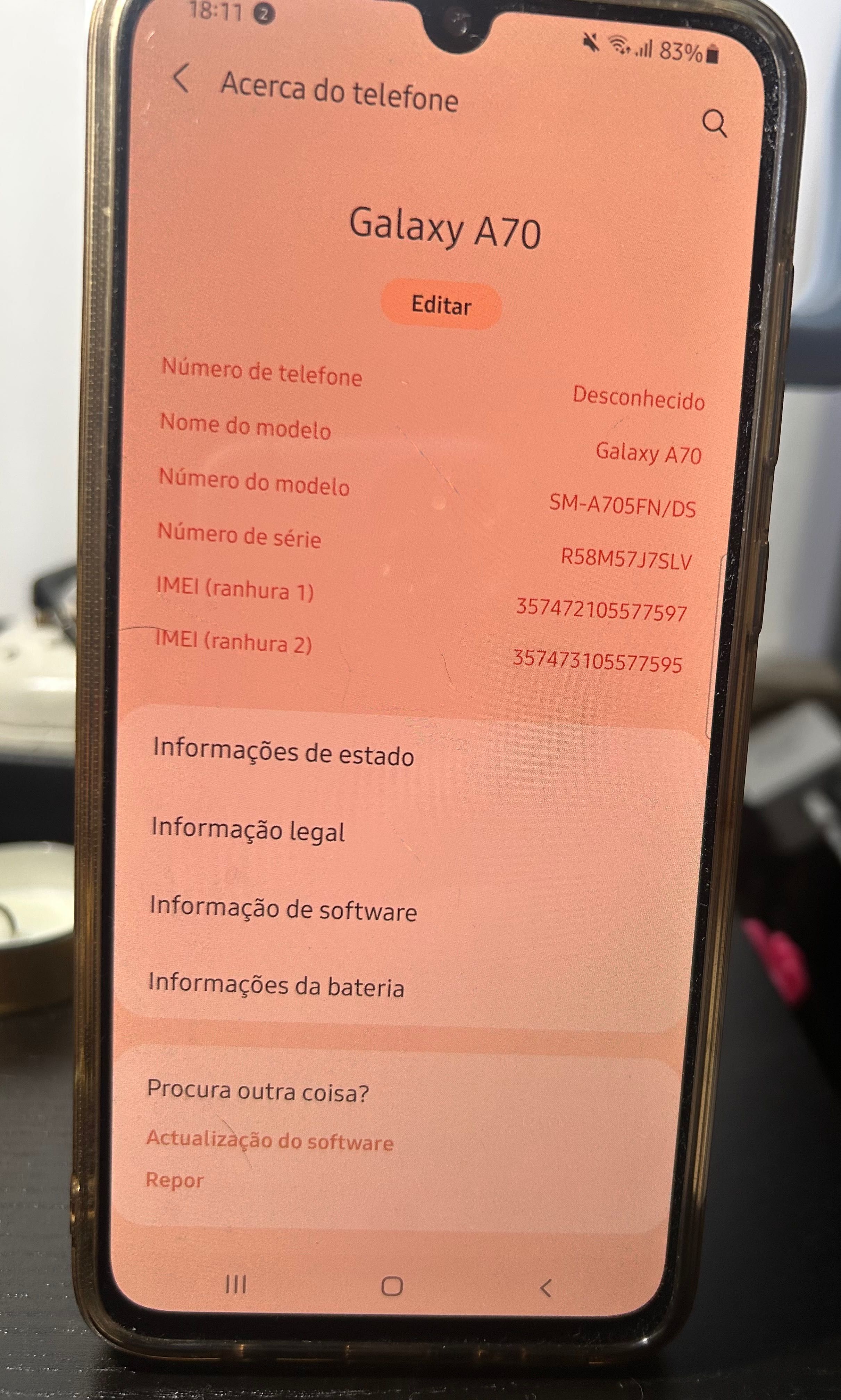 Samsung Galaxy A70 em ótimo estado
