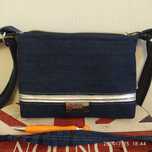 Jeansowy listonoszka granatowa handmade