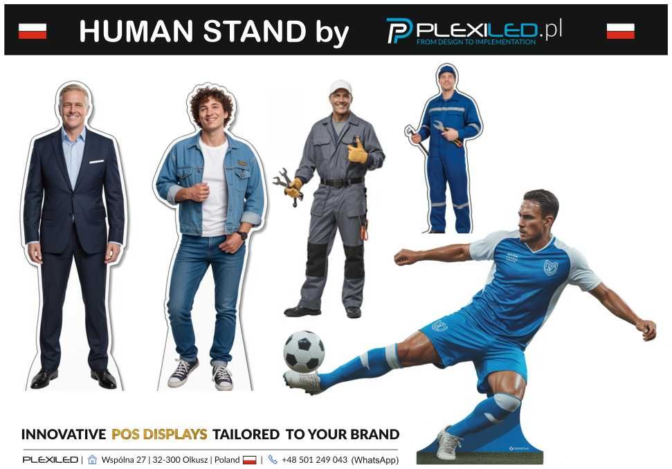 HUMAN STAND, Postać reklamowa ze zdjęcia - stojąca - Odporny na Deszcz