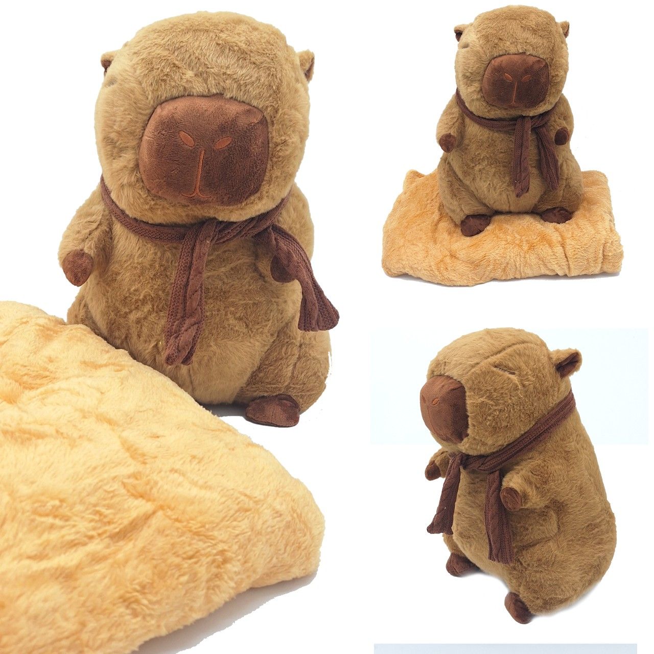 Kapibara Z Kocykiem Kocyk Maskotka Przytulanka Poduszka Kocyk 45 Cm