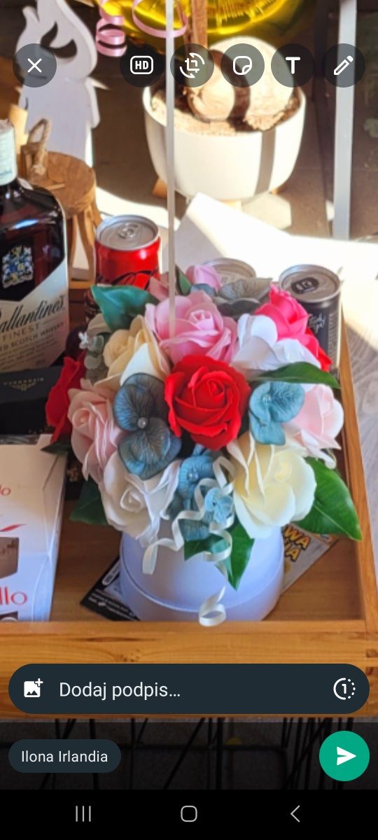 Kwiaty z mydła prezent flowerbox