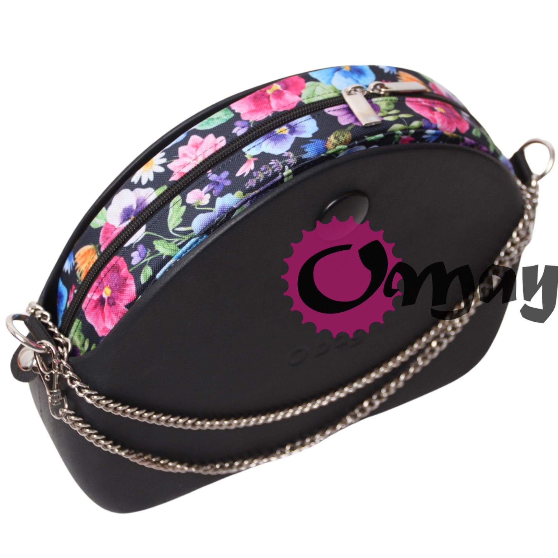 Czarny organizer do OBAG MOON LIGHT bratki 2 kieszenie wkład OMAY