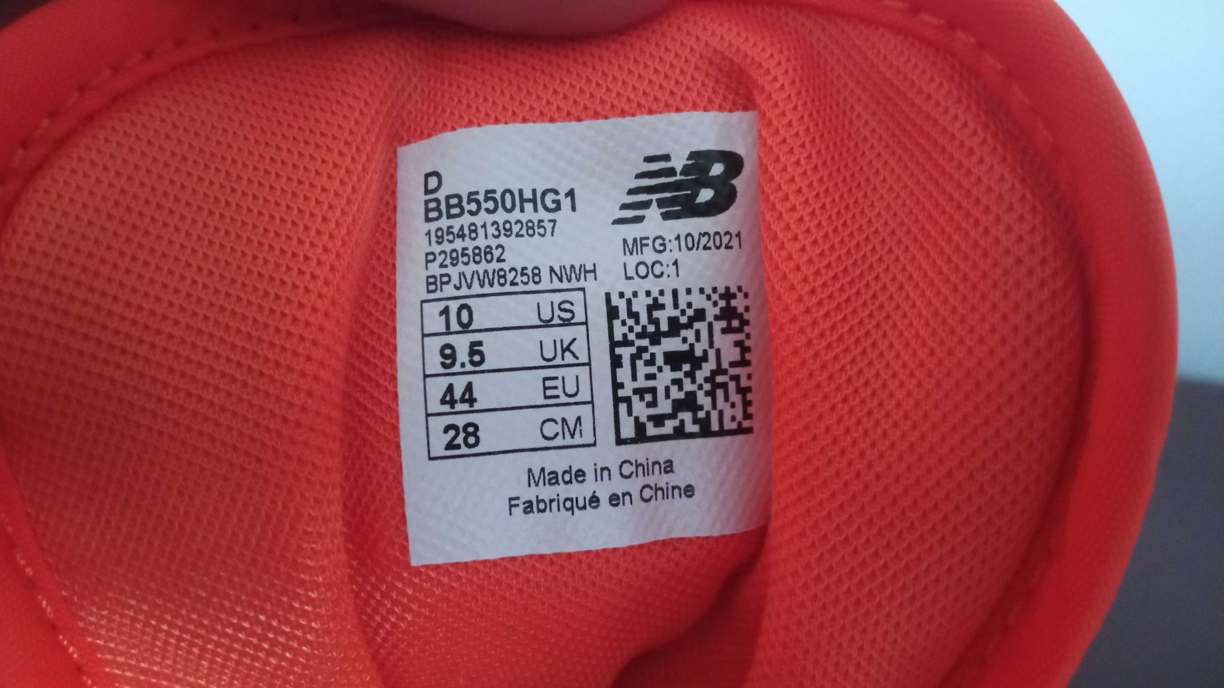 44 Buty New Balance 550 Syracuse BB550HG1 Orange White