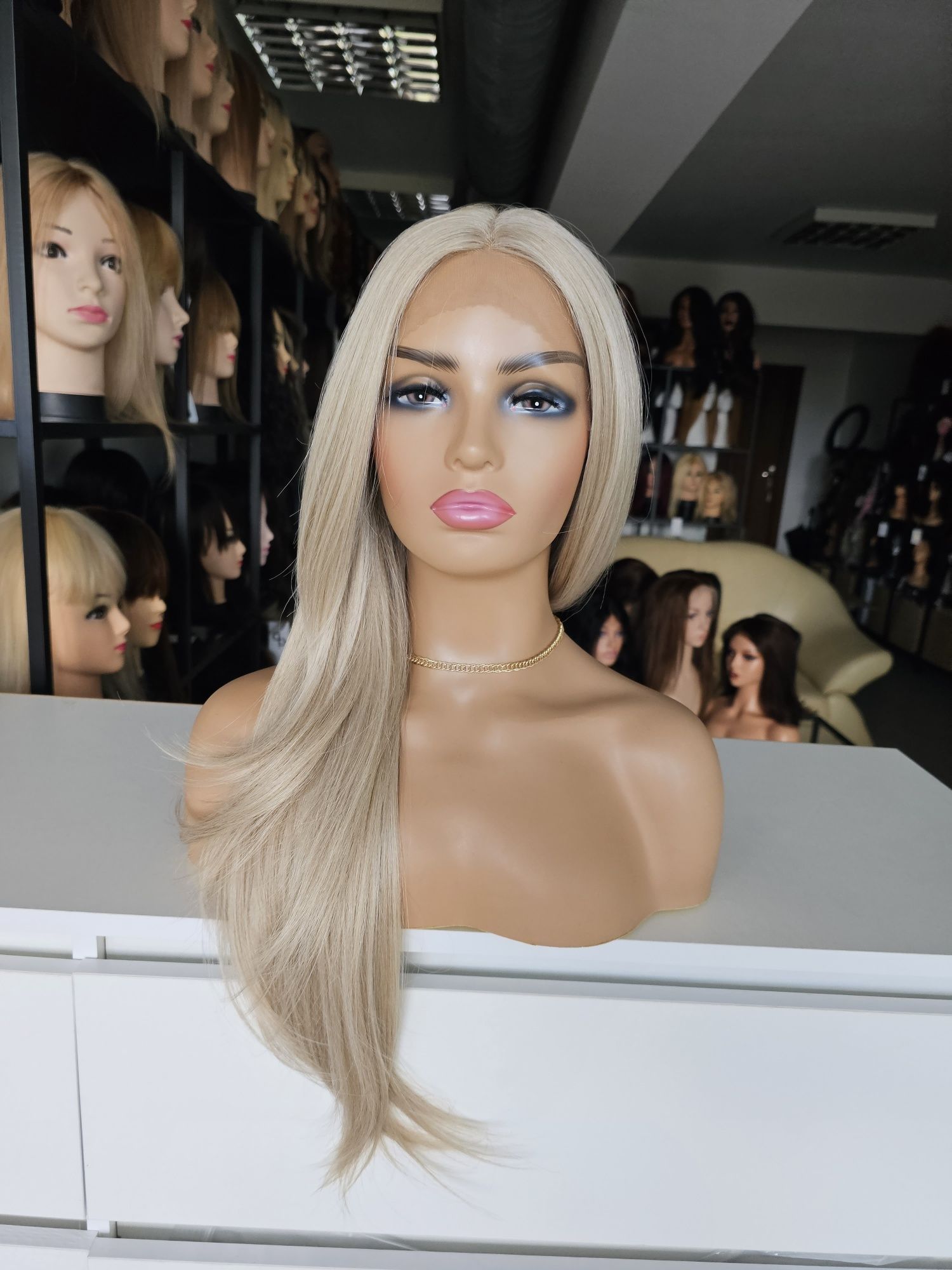 Peruka premium naturalny słowiański blond 3d Miranda lace front