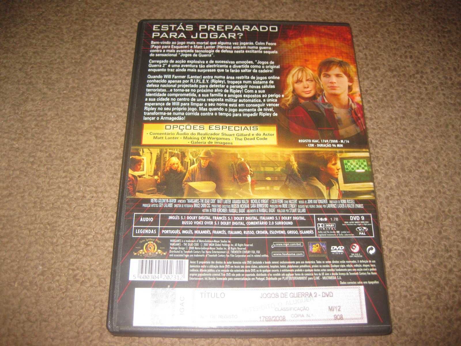 DVD "Jogos de Guerra 2" com Matt Lanter/Raro!