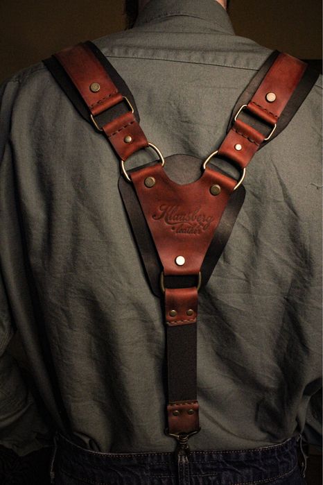 Кожаные подтяжки ручной работы KLAUSBERG Leather кожаные портупеи