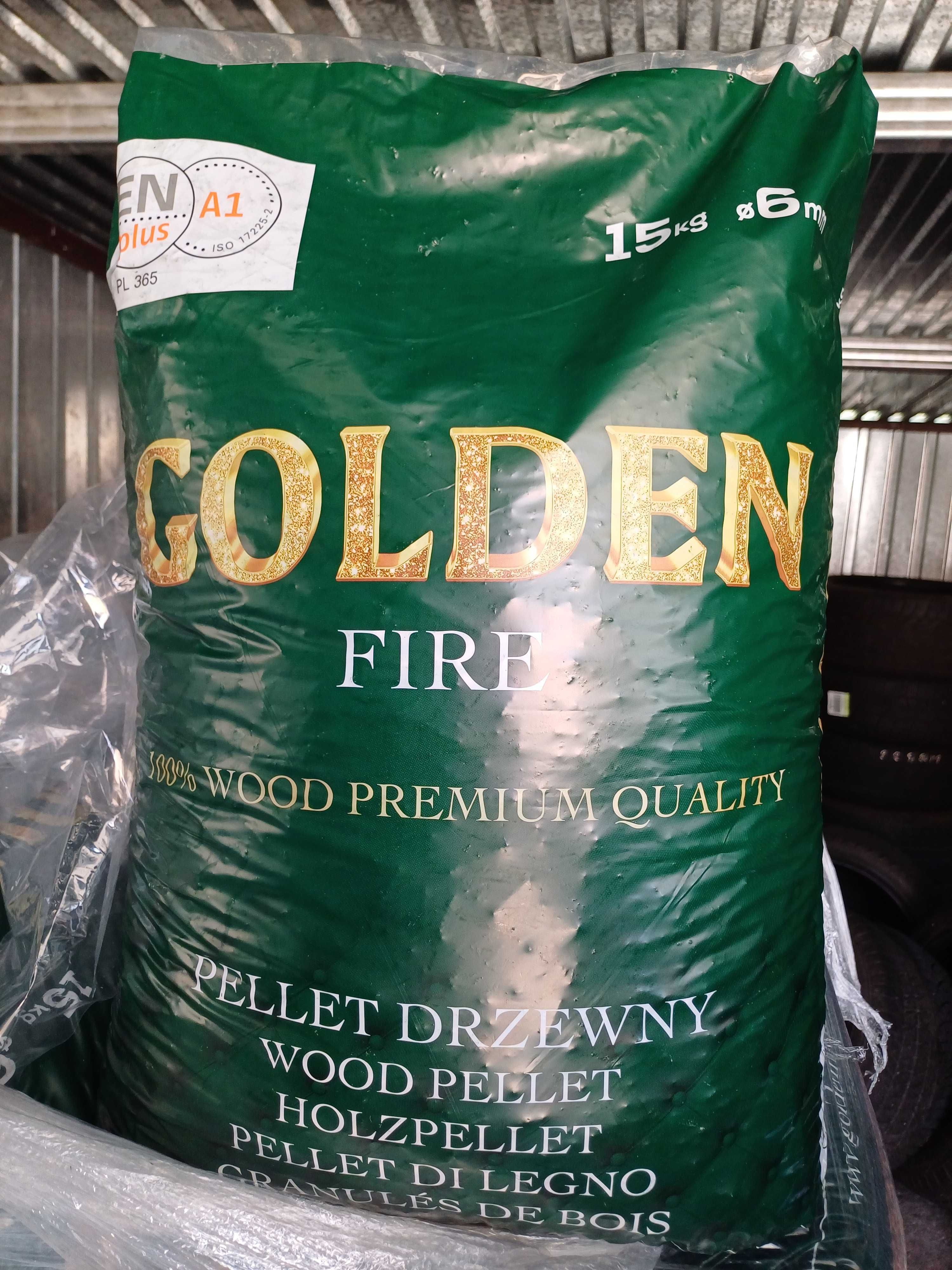 Pellet GOLDEN FIRE 6mm Certyfikowany A1 EN PLUS, Dostawa Gratis