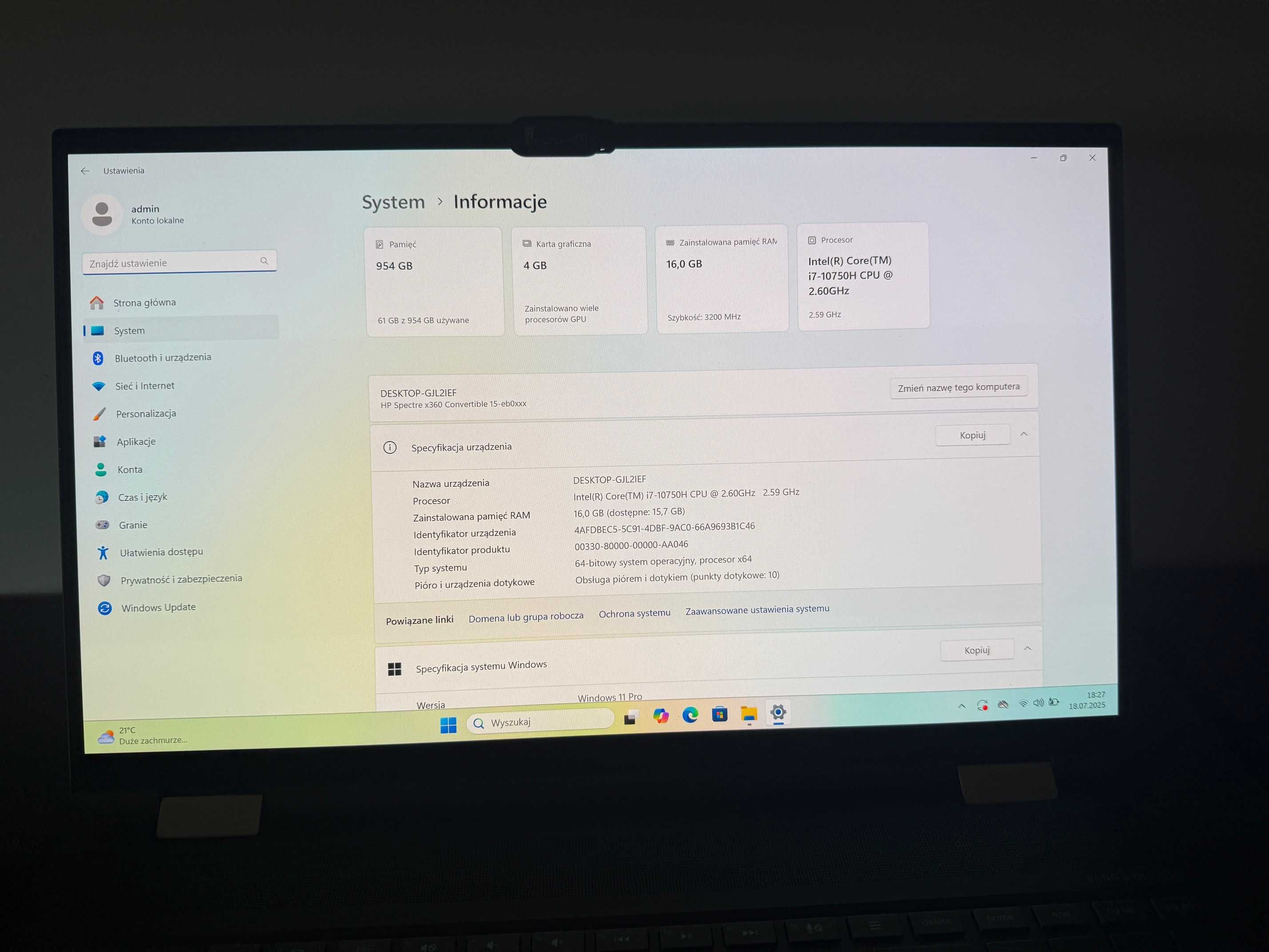 HP Spectre x360   15,6 OLED