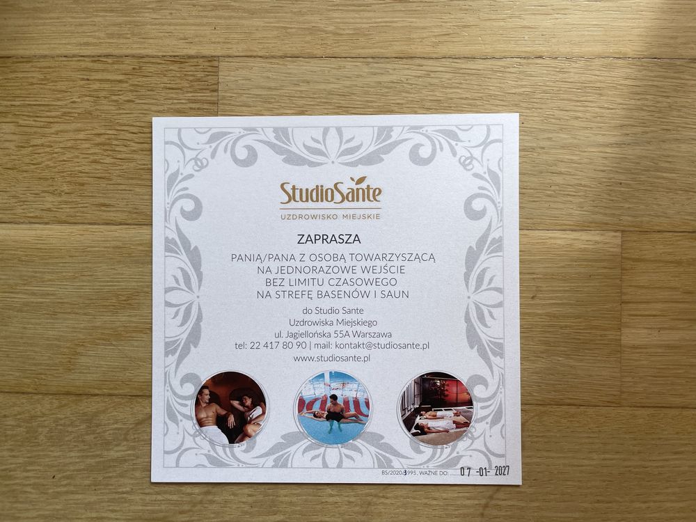 Studio Sante wejście całodzienne dla 2 osób