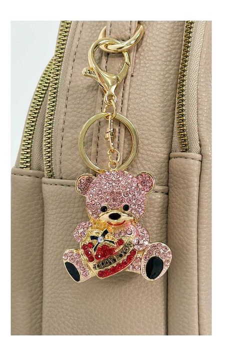 Brelok Miś z serduszkiem do torebki paska kluczy Prezent