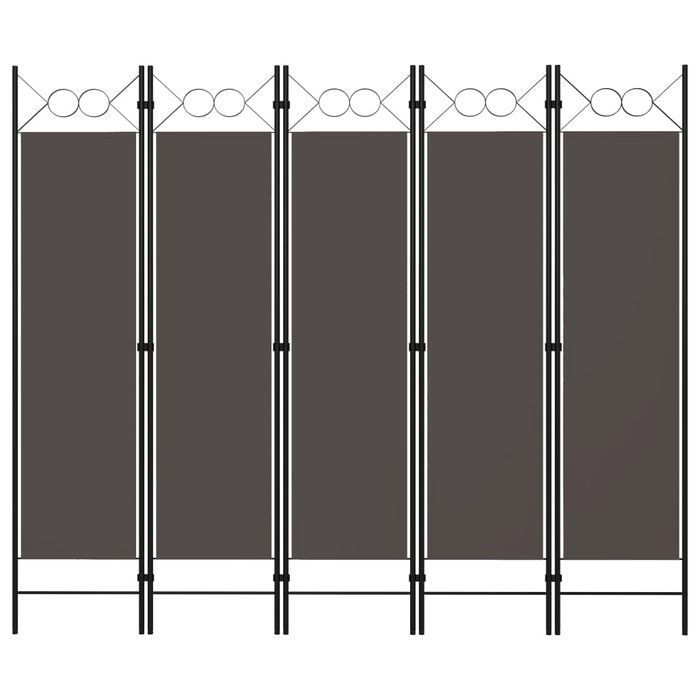 Parawan 5-skrzydłowy Vidaxl Antracytowy 200x180 cm