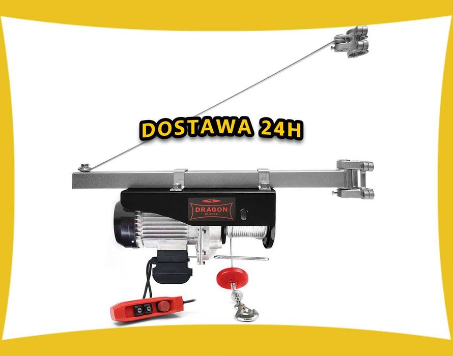 WCIĄGARKA ELEKTRYCZNA LINOWA 800kg 230V +RAMIĘ wciągarka budowlana