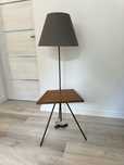 Lampak podłogowa ze stolikiem loftowa prl vintage loft
