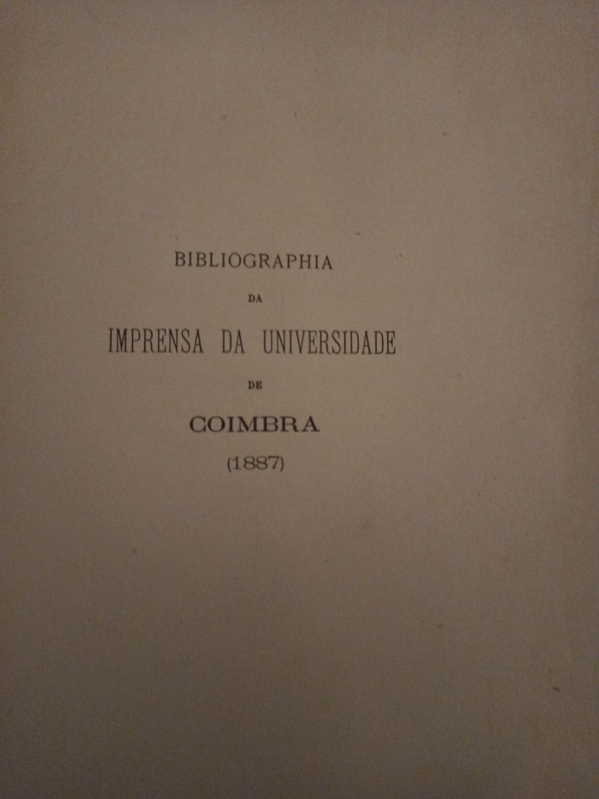 Bibliografia imprensa da Universidade Coimbra 1887 e 1888