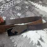 Pasek skórzany Saddler z perłową klamrą Thundercats .  75 cm .