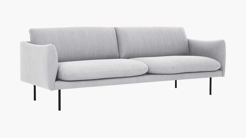 Sofa Moby 3-osobowa tapicerowana jasny szary 220 x 80 x 95 cm