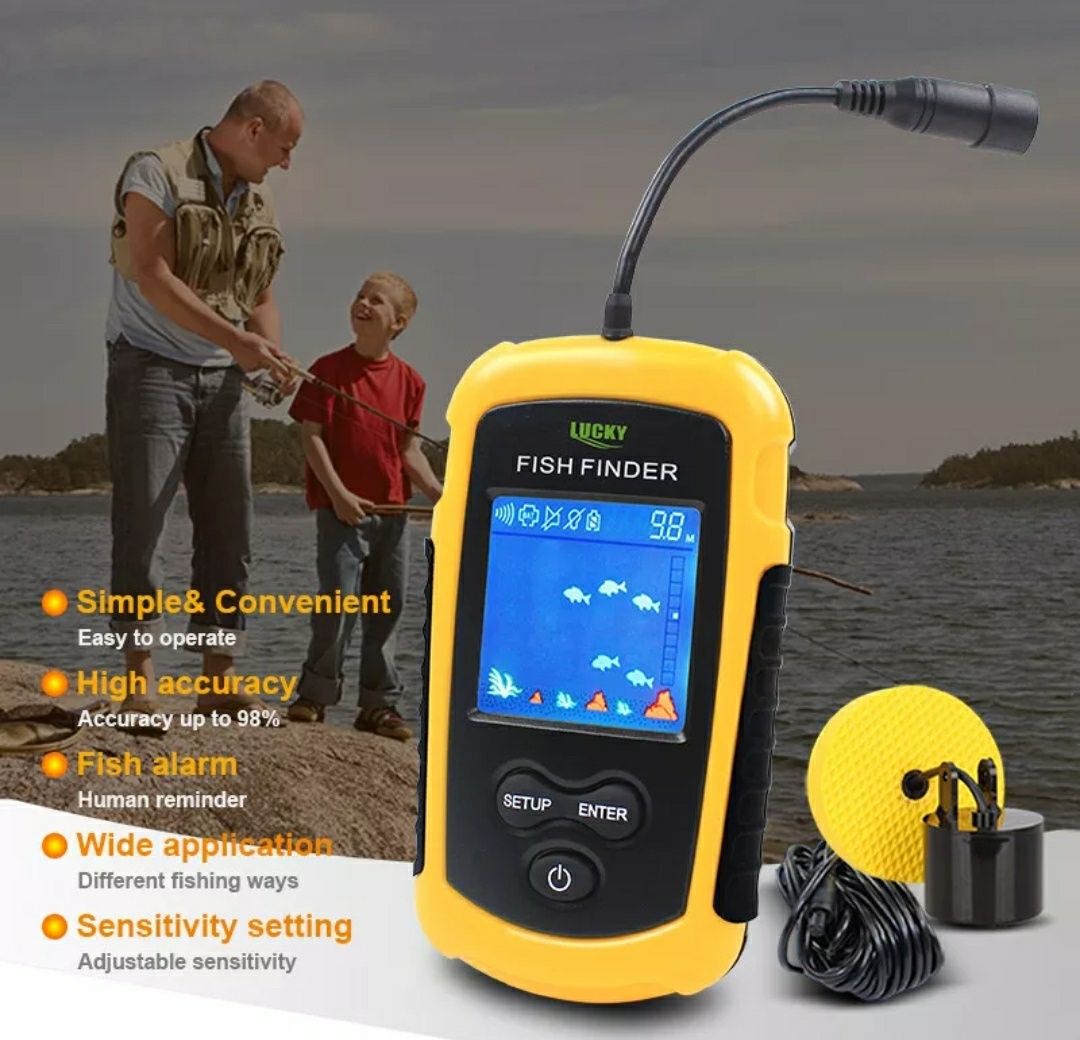 localizador Peixe Sonda portátil para pesca informação profundidade