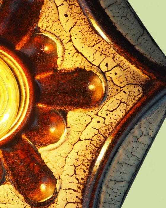 2 kinkiety ceramiczne fat lava | Pan Leuchten mid century modern