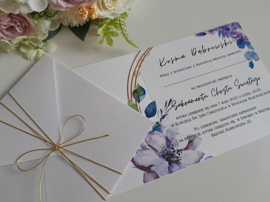 Kartka okolicznościowe na komunię, ślub personalizowana