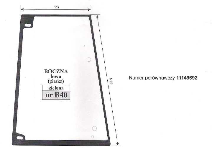 szyba Volvo BL61 BL70 BL71 - boczna lewa  B 40