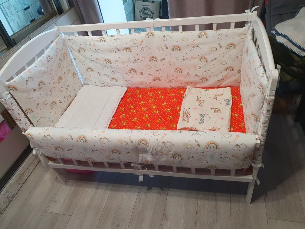 Детская кроватка с матрасом Велам и бортиками