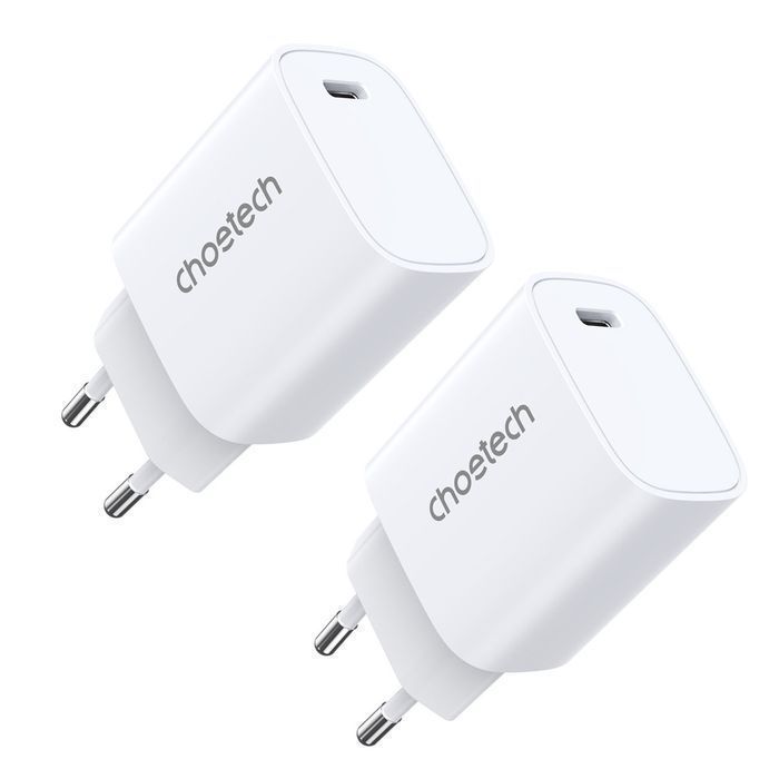 Ładowarka Sieciowa Choetech 20W Power Delivery USB-C x2 - Biały