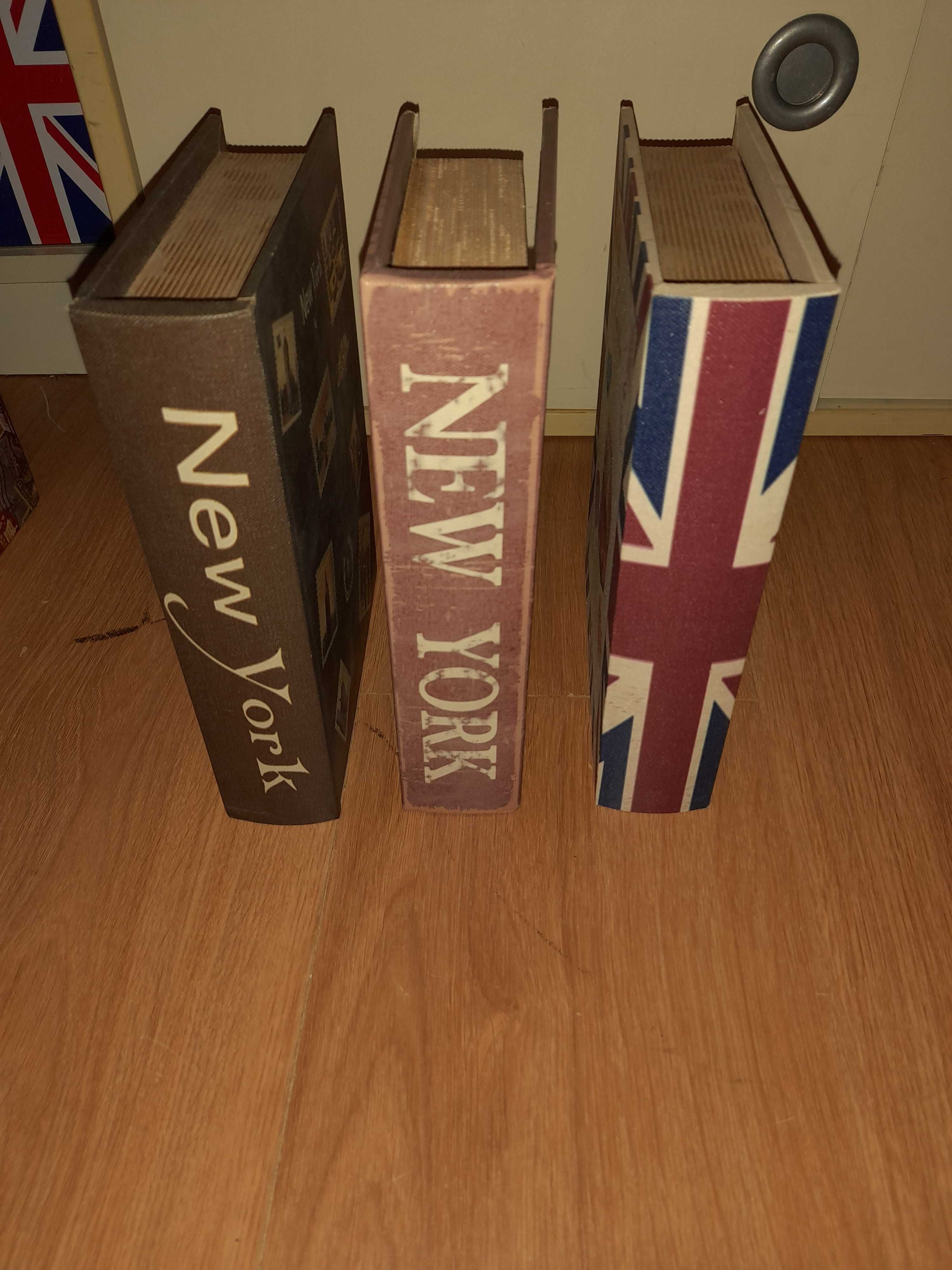 Caixas Livro madeira. Nova York,  Estátua da Liberdade, Bus de Londres
