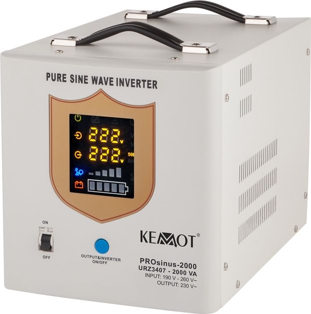 Інвертор ДБЖ Kemot PROsinus-2000 1200 Вт/2000 ВА White