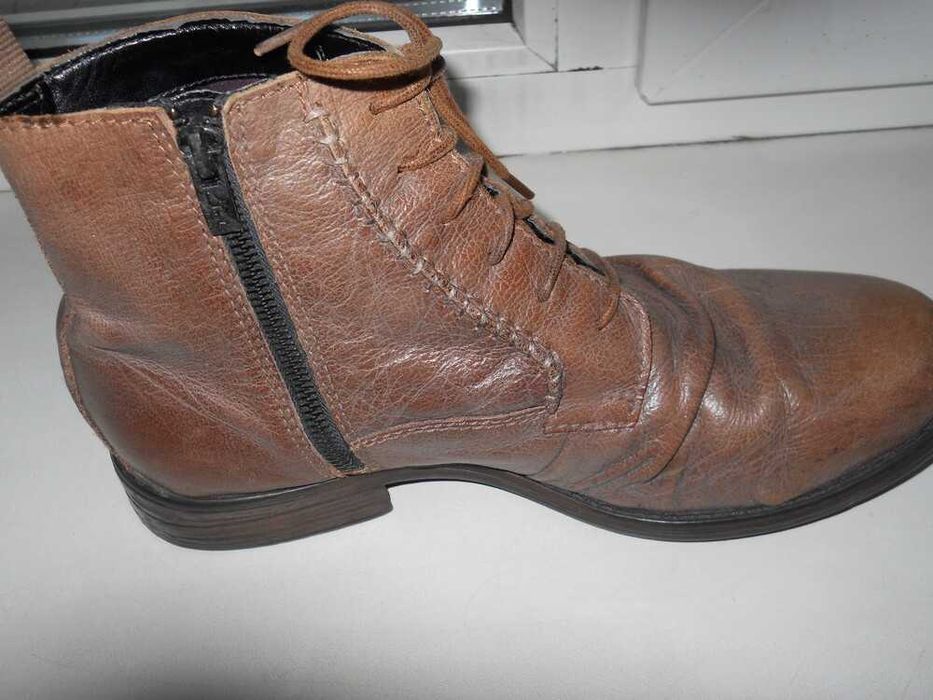 Женские кожанные ботинки р. 41 стелька 26-26.5