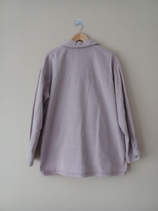 Bawełniana koszula jeansowa oversaiz M liliowa H&M