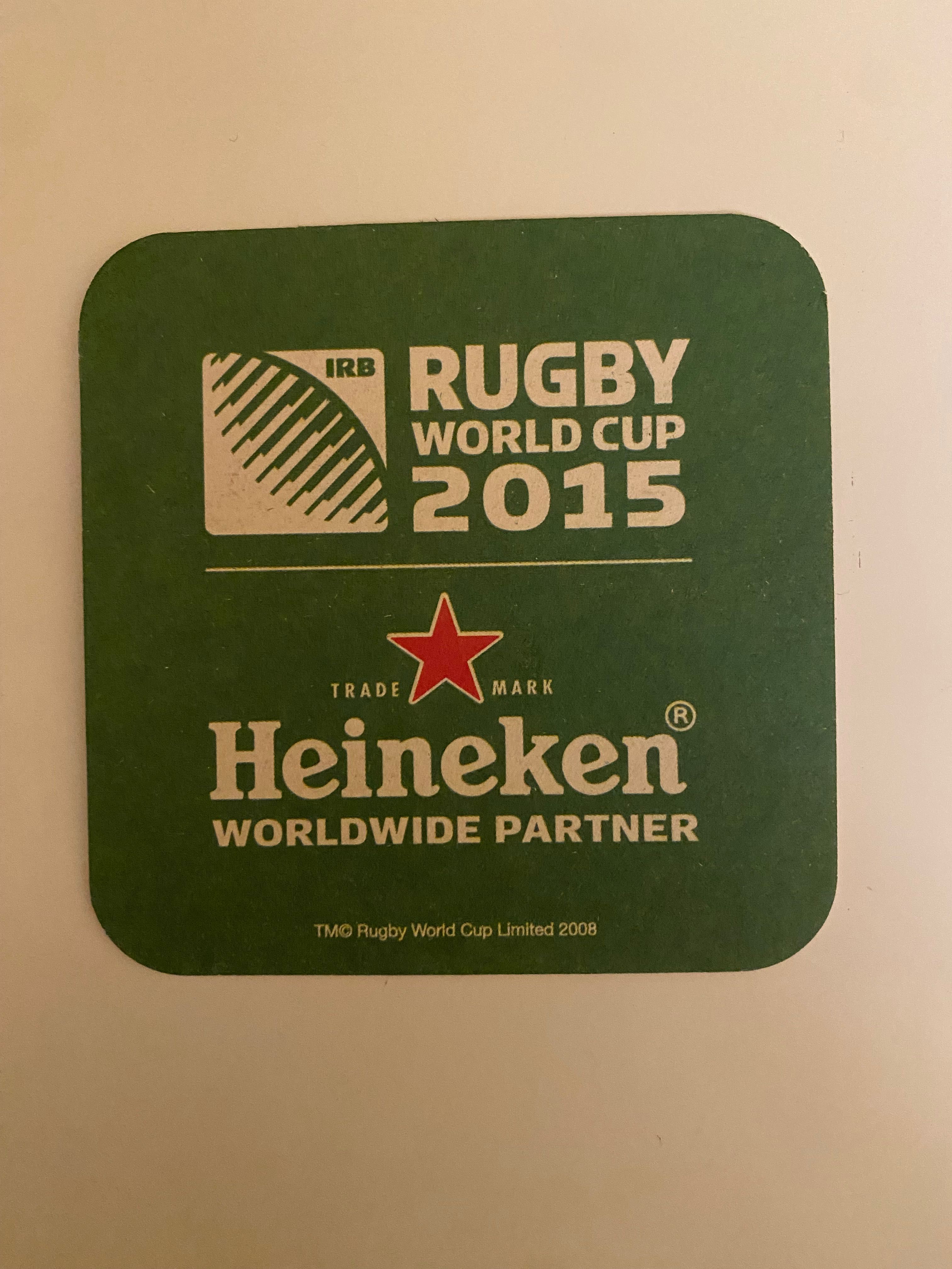 Base para copos - Heineken - Rugby World Cup 2015 - Cerveja