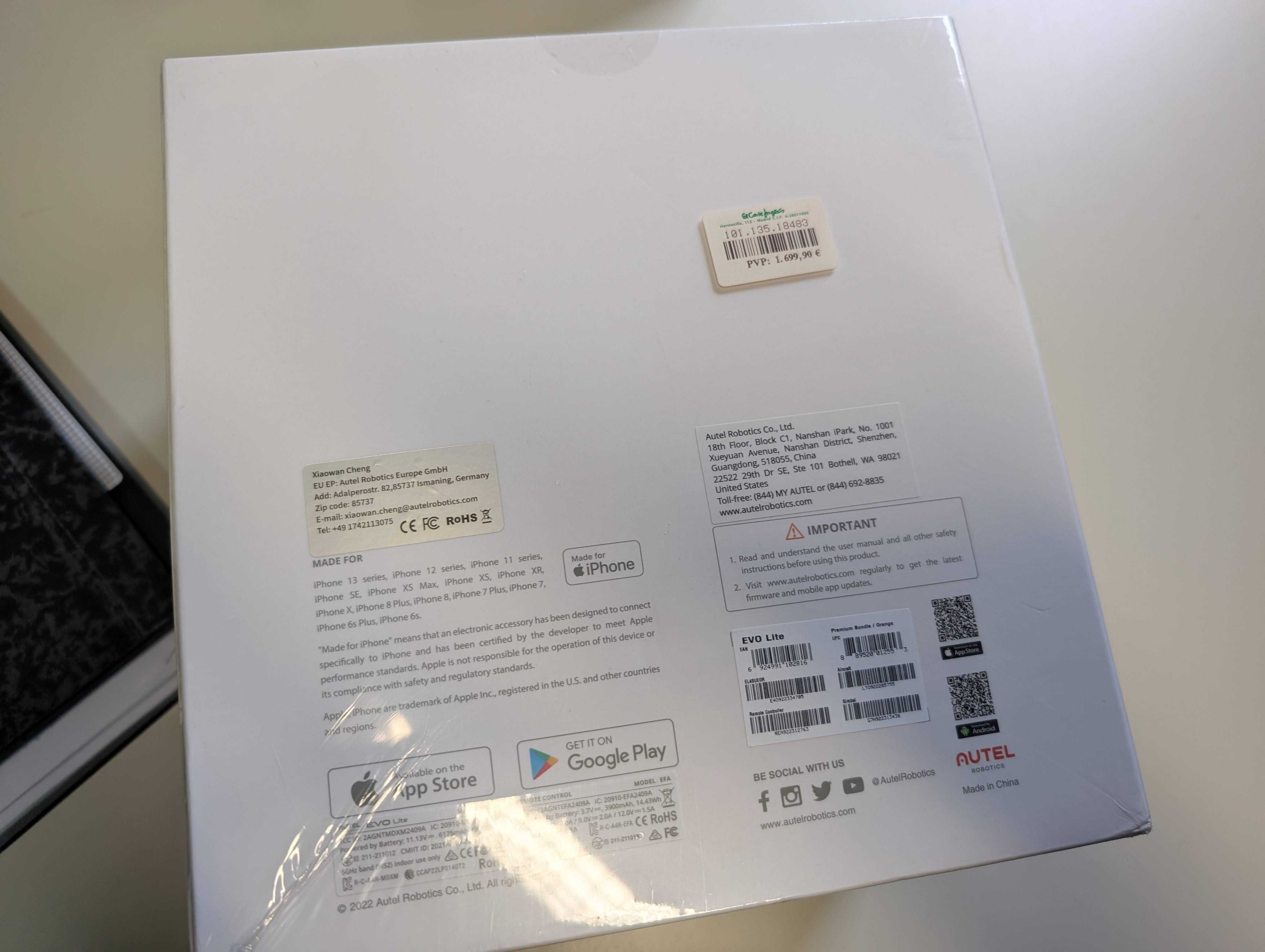 AUTEL EVO Lite+ Series Premium Bundle NOVO E SELADO