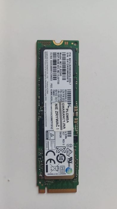 Dysk Samsung 256GB SSD NVMe, Gwarancja rozruchowa !