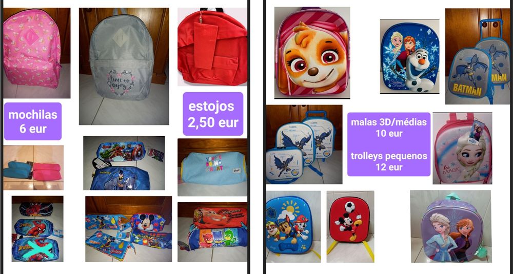 Lancheiras e mochilas novas