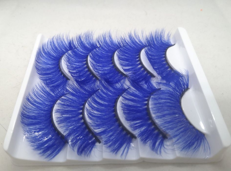 Сині накладні вії набір 5 пар