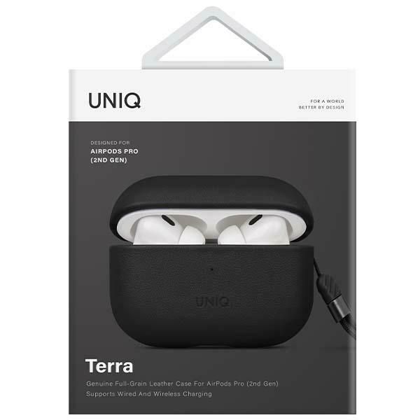 Etui do AirPods Pro 2 Skóra naturalna czarne Uniq Terra