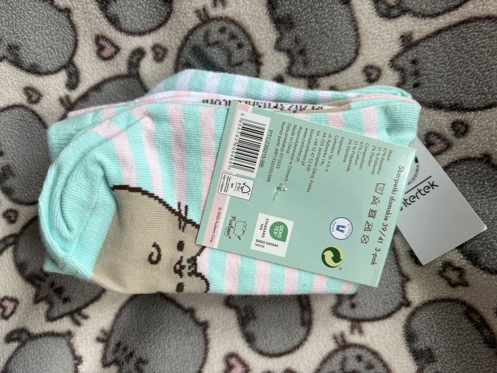 Skarpetki kotek pusheen nowe zestaw 3 pary 39-41