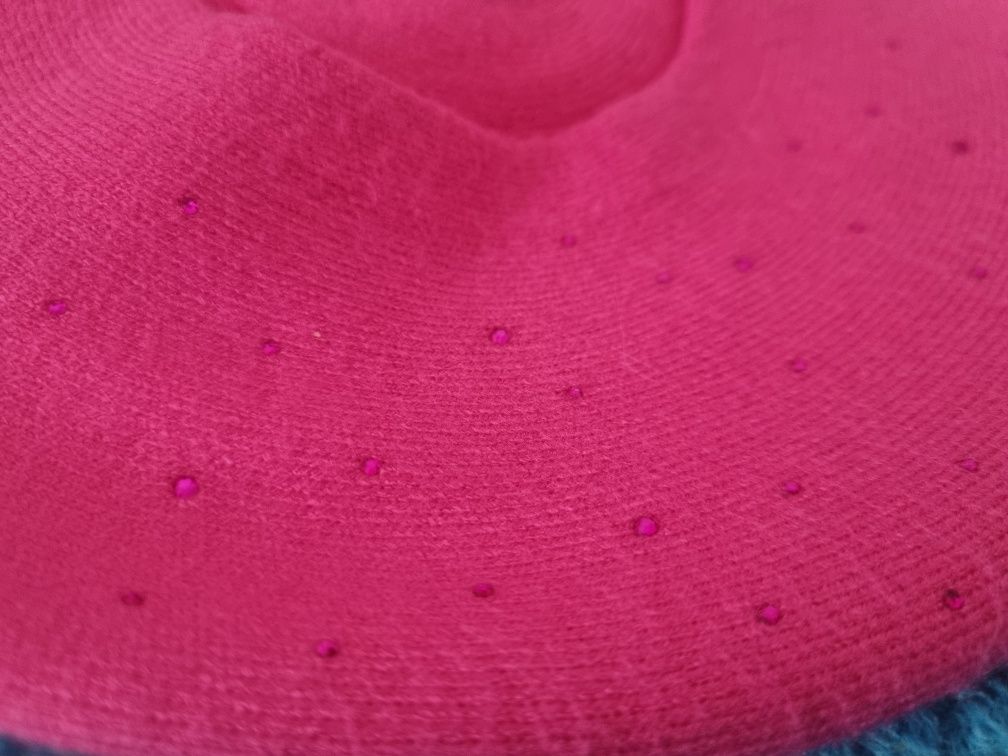 Beret damski, berecik fuksjowy/ różowy