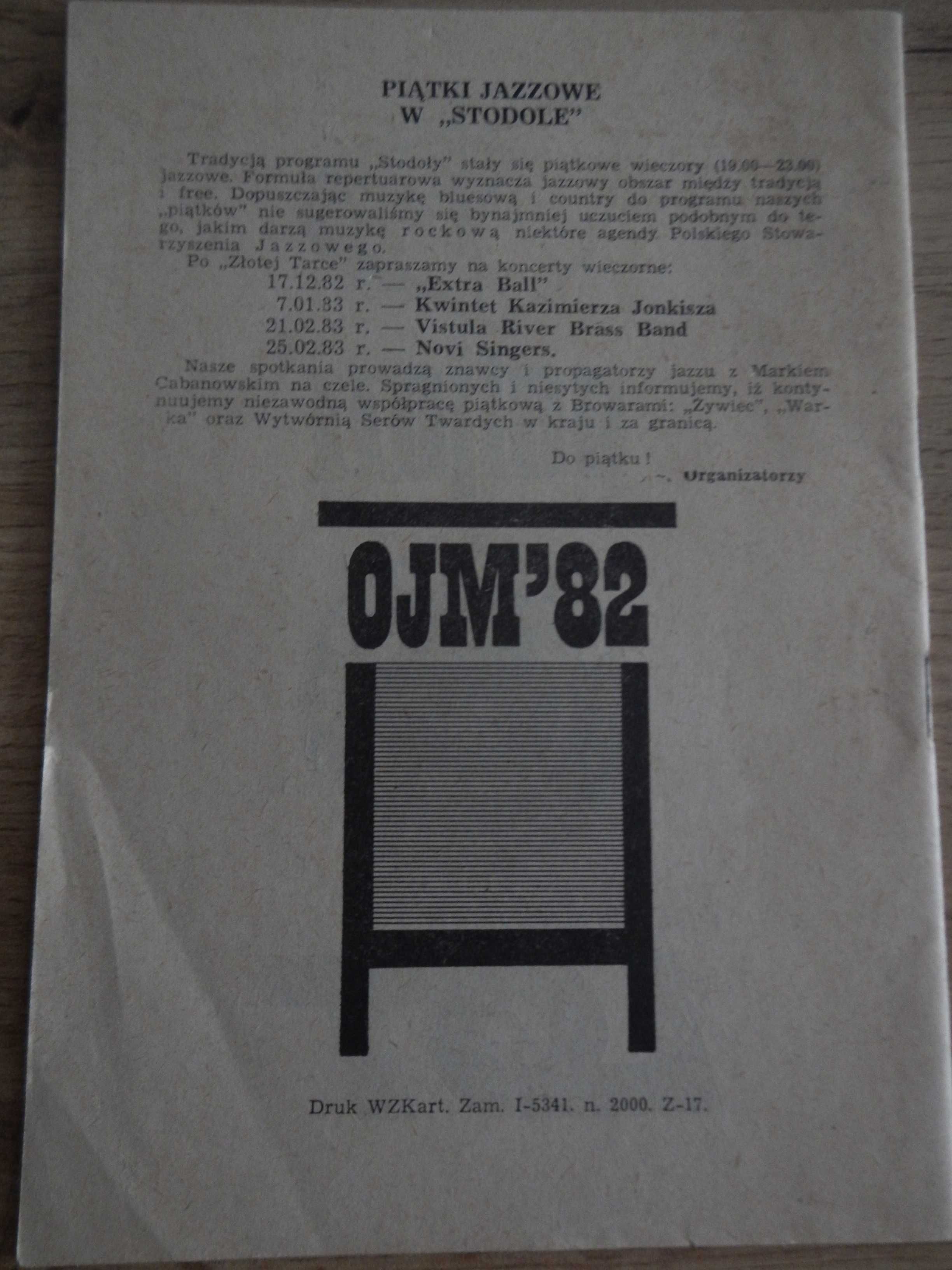 Program Old Jazz Meeting Złota Tarka 1982