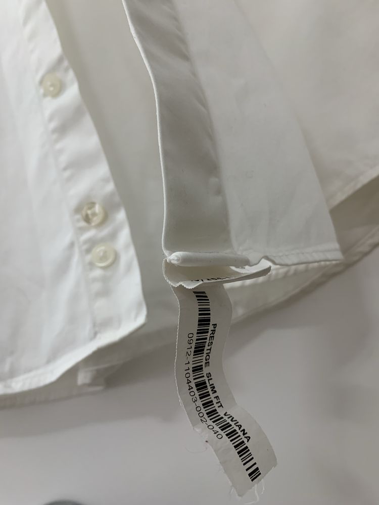 3 Koszule męskie ślubne na spinki PAWO 40 śmietankowa Viviana slim fit