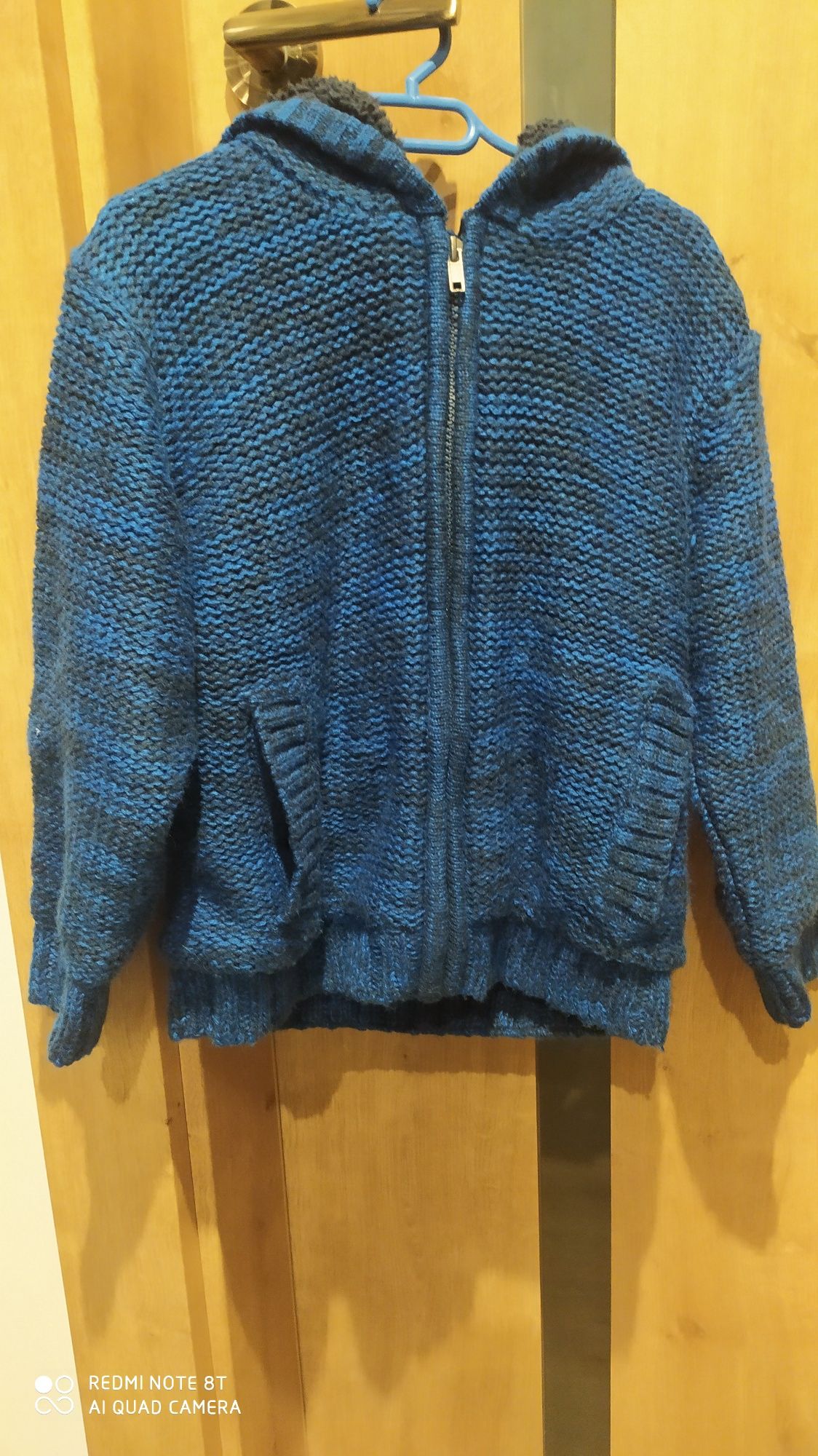 Sweterek, ciepła bluza granatowy z misiem lupilu 110/116