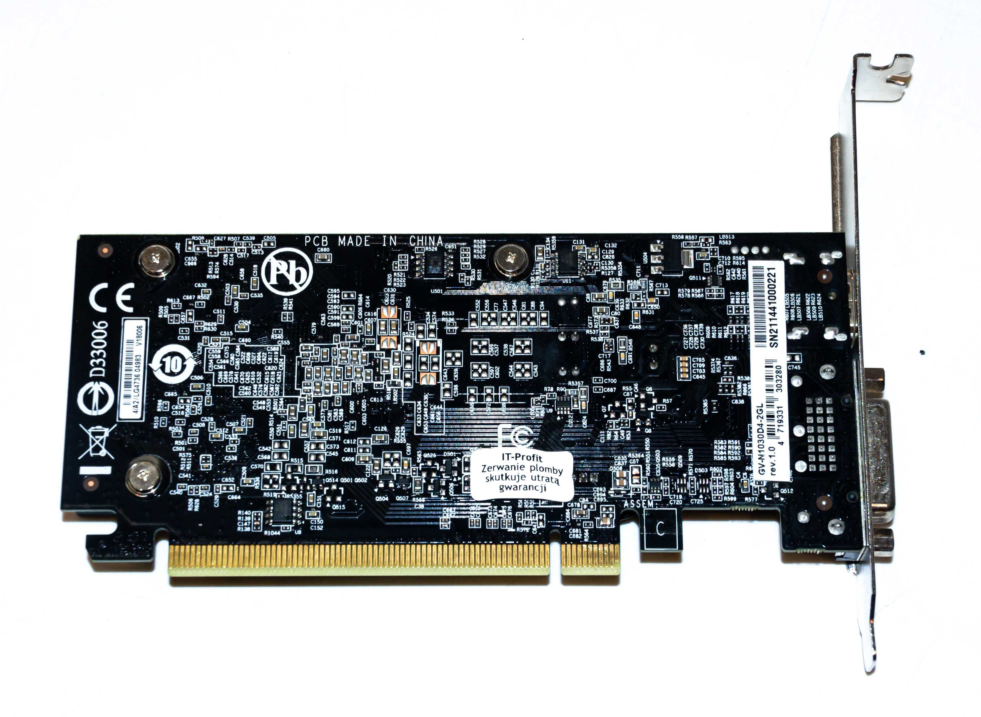 nVidia GeForce GT1030 Gigabyte 2GB 64bit HDMI DVI