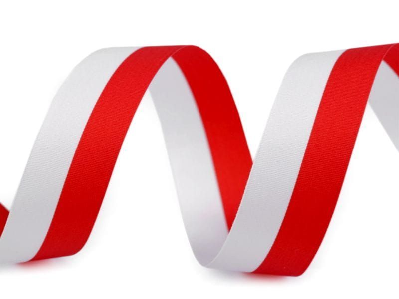 Taśma flagówka sztandarowa medalowa 3 cm 50mb. Import