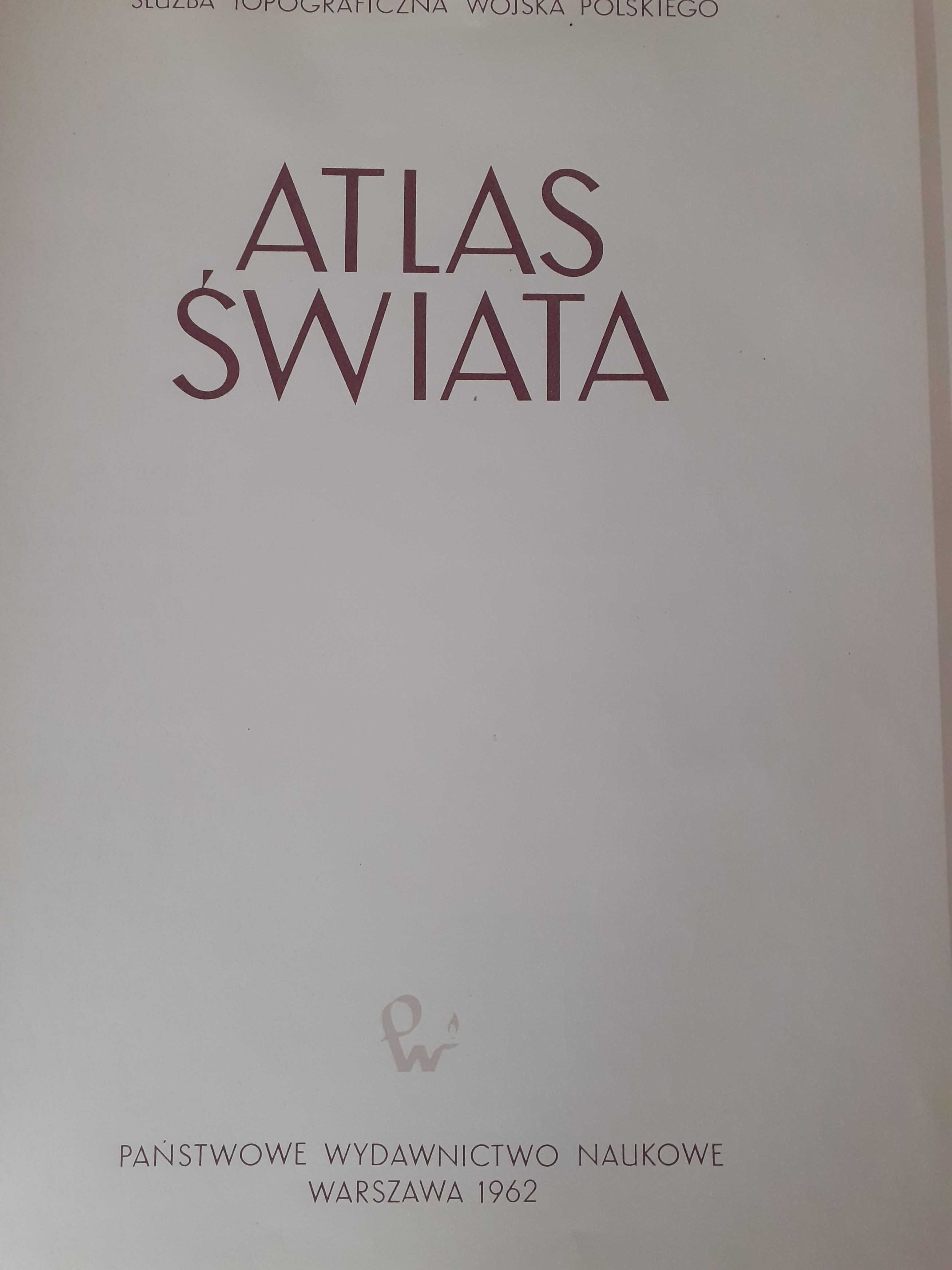 Stary wielki atlas świata 1962