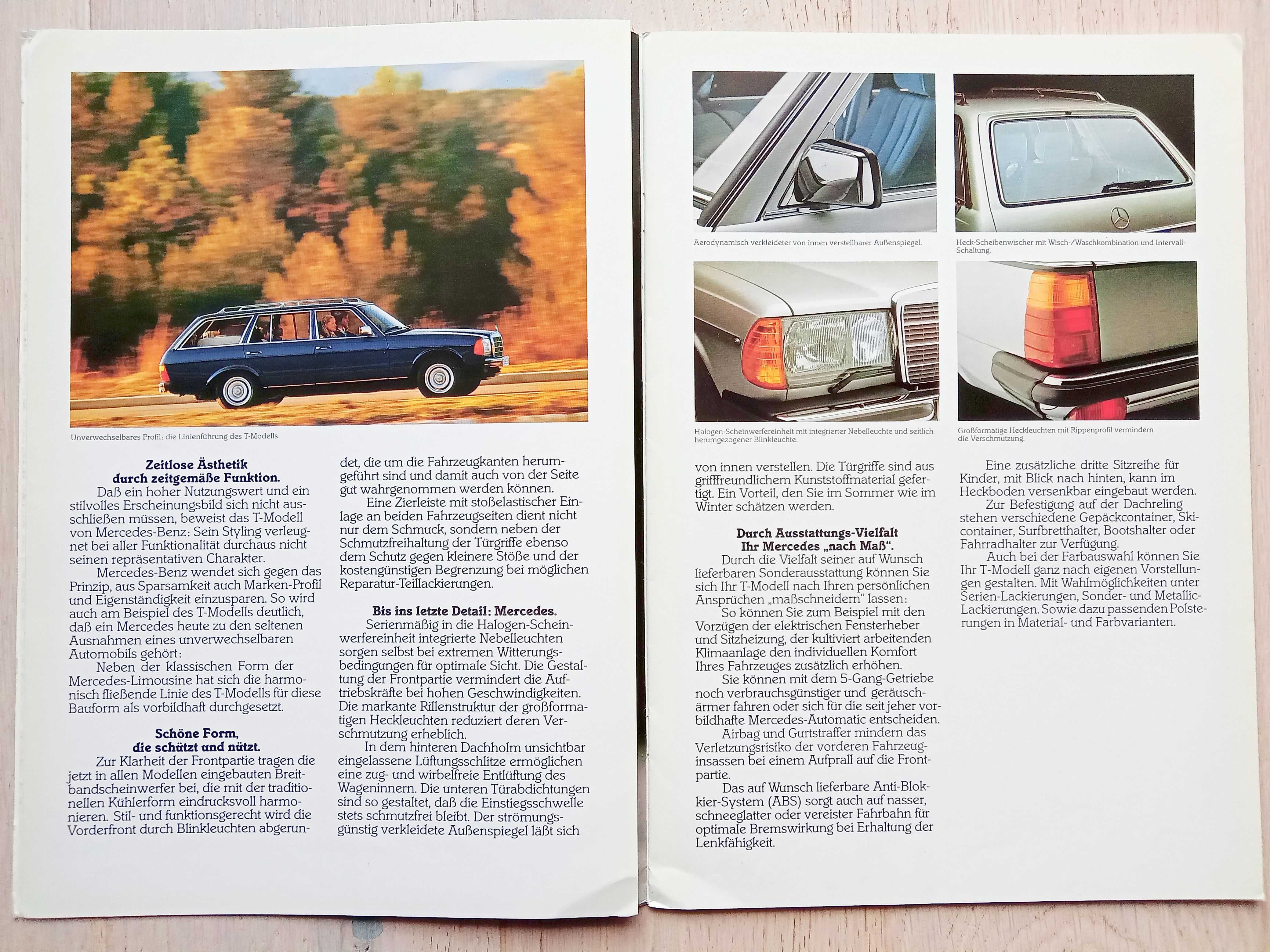 Mercedes W123 T-Modell / kombi S123 - 1983 prospekt 36 stron, stan DB+