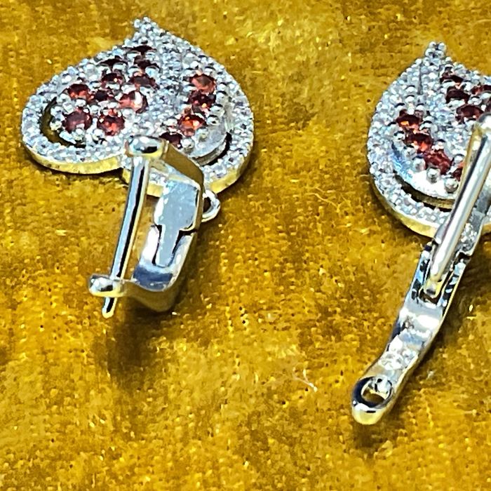 Brincos prata 925 tema coração 3,5 cm