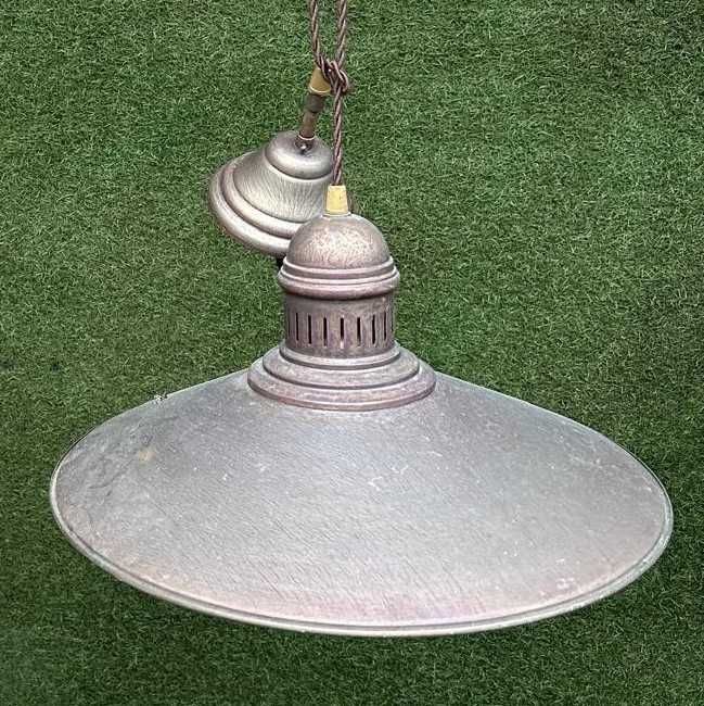 candeeiro antigo, luminaria de suspensão em teto, em cobre