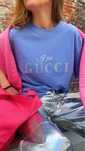 T shirt koszulka damska  I feel … Gucci oversized bawelna cyrkonie