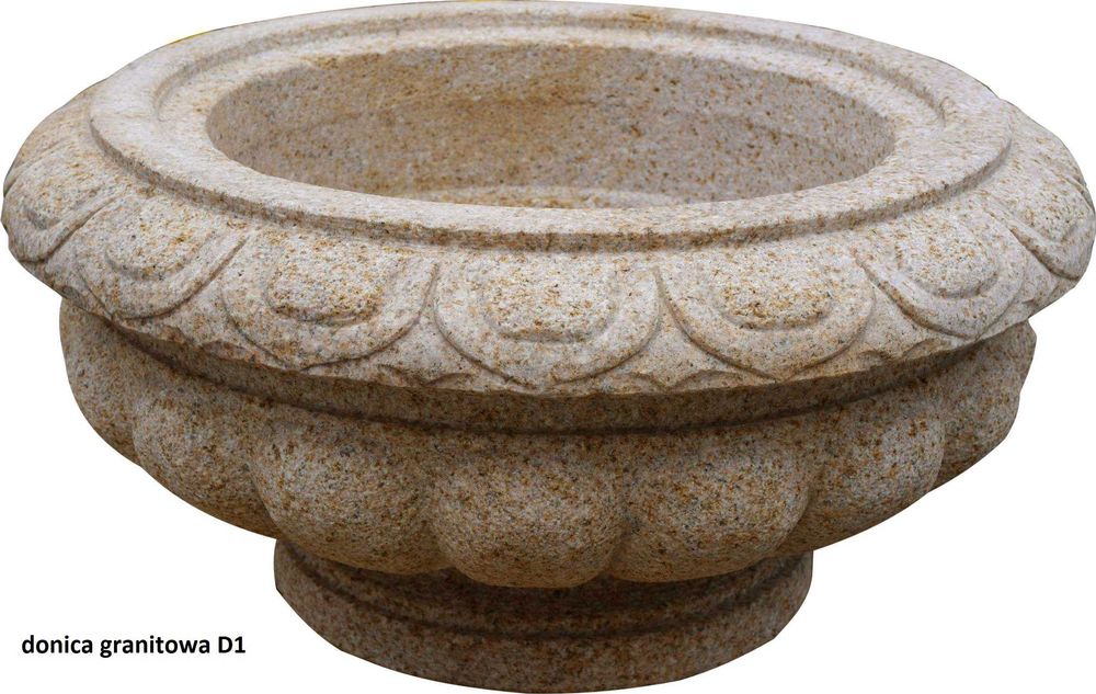 Donica granitowa 80cm waga 250kg, kolor G682 Yellow Rock płomieniowana