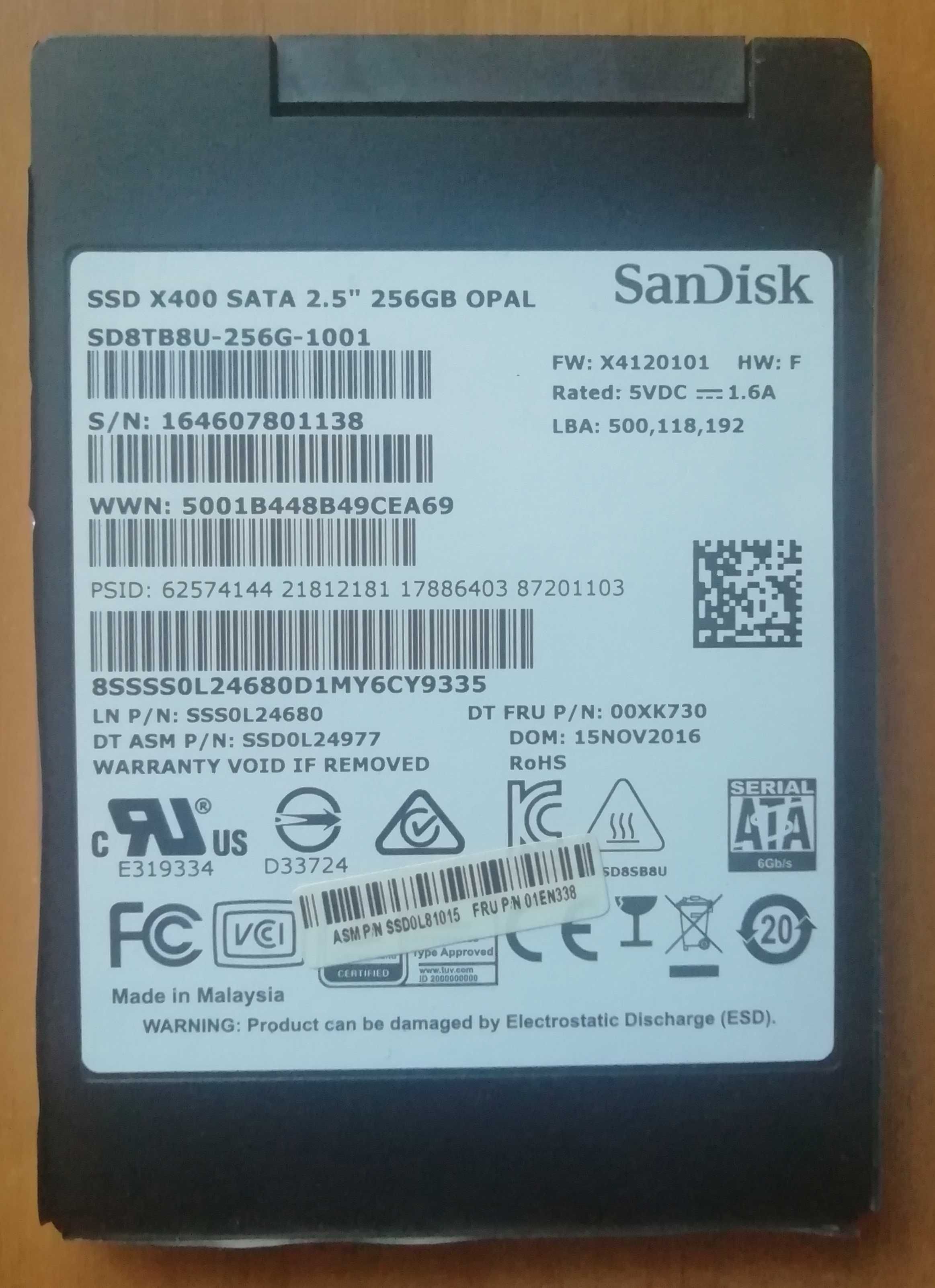 Жесткий диск SanDisk SSD X400 256GB